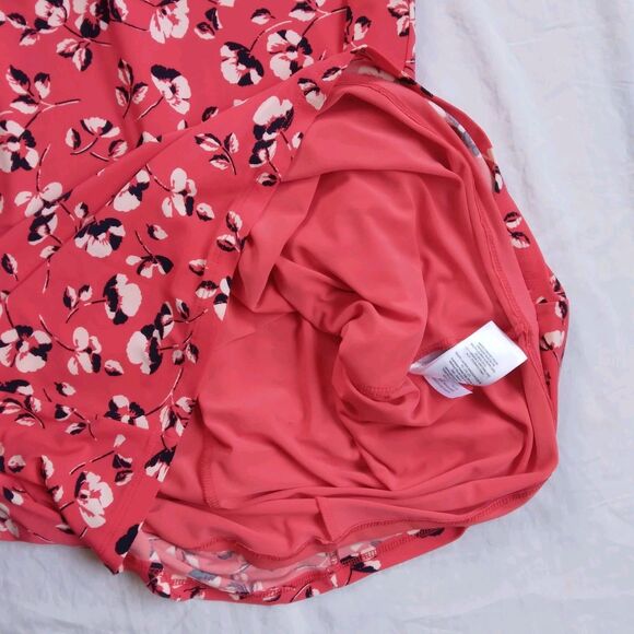 Lauren Ralph Lauren Red Floral Dress Shift Stretch Career Women's Size 12 - Picture 6 of 10